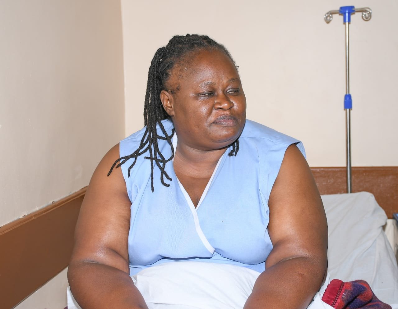 A patient recovering on the ward